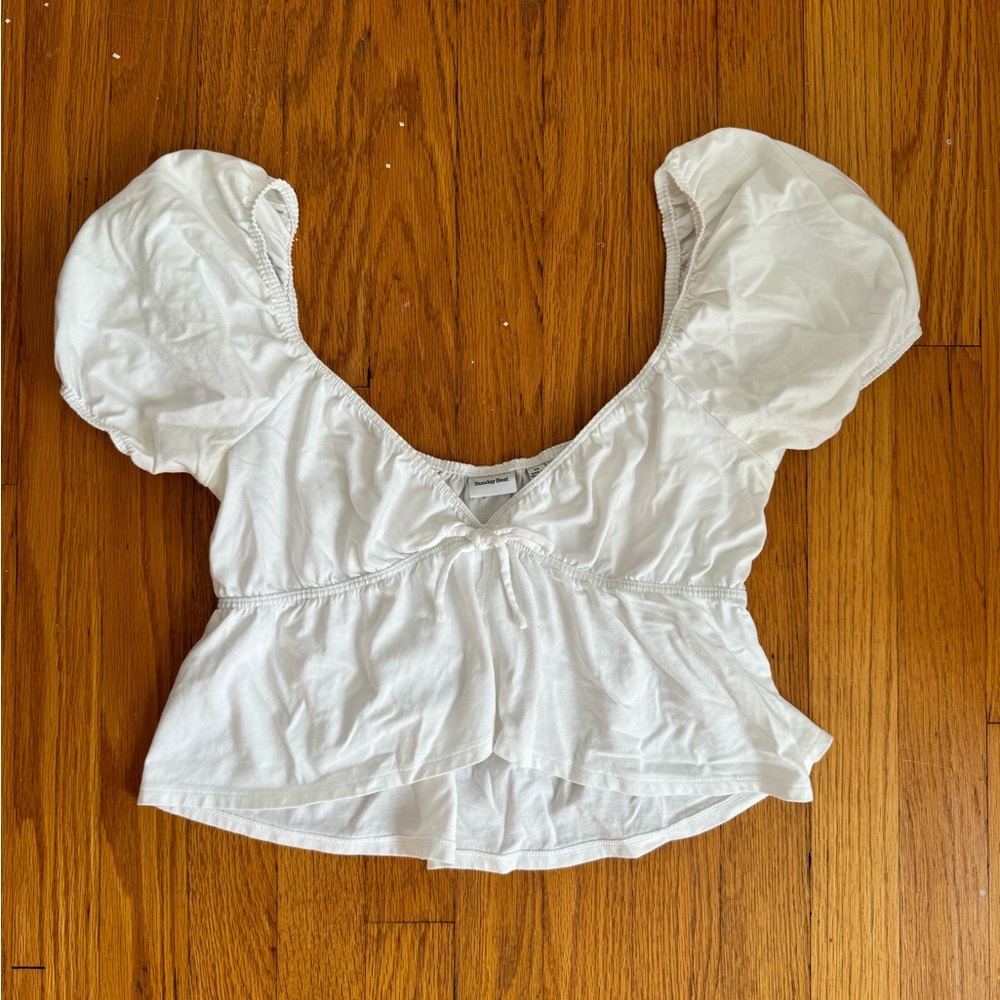 Sunday Best White Puff Sleeve Blouse